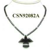 Hematite Bird Pendant Beads Stone Chain Choker Fashion Women Necklace